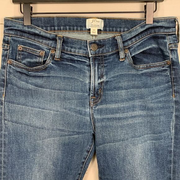 J Crew selvedge toothpick woman’s size 30 denim jeans medium blue wash color - Picture 3 of 10
